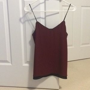 RW&Co V-neck Blouse Burgundy/Black Size XS EUC